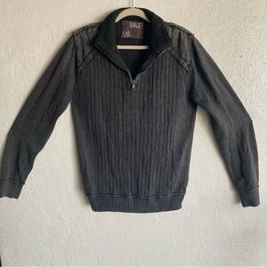 BKE Men's Charcoal Zip-Up Sweater